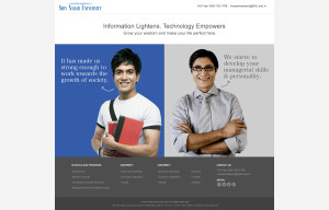Shiv nadar University Landing page Blue and grey color