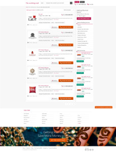 the wedding listing page