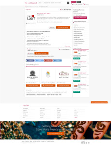 the wedding product page