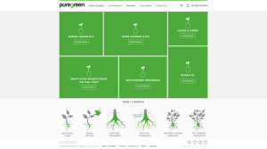 puregreen home page mouse over
