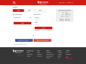 Wonder UI cart page LOGIN