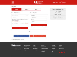 Wonder UI cart page LOGIN otp enter