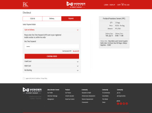 Wonder UI cart page cash on delivery