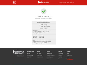Wonder UI cart page thank you